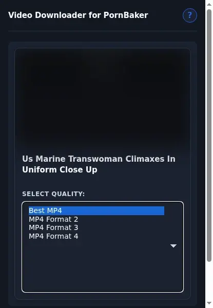 PornBaker Downloader format dropdown options