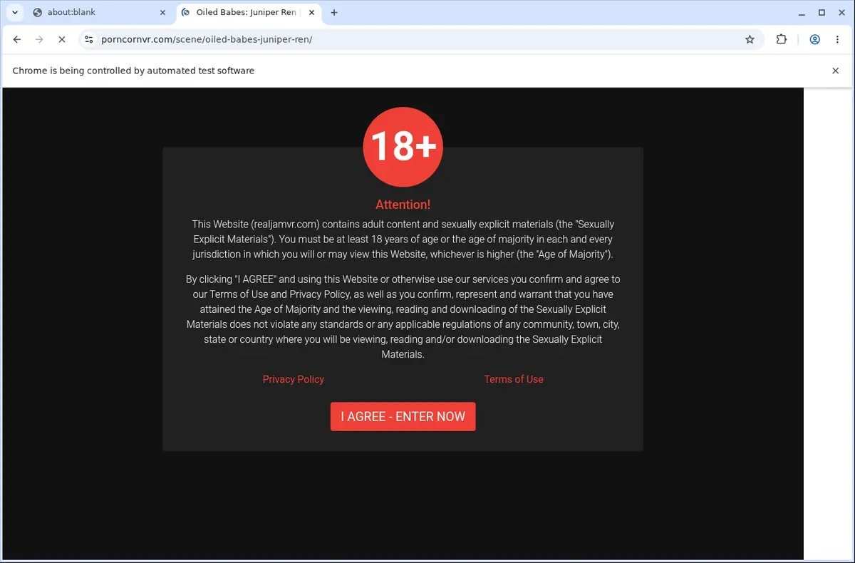 PorncornVR Video Downloader page open in the browser