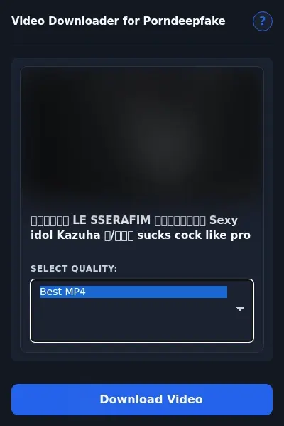 PornDeepFake Video Downloader format dropdown options