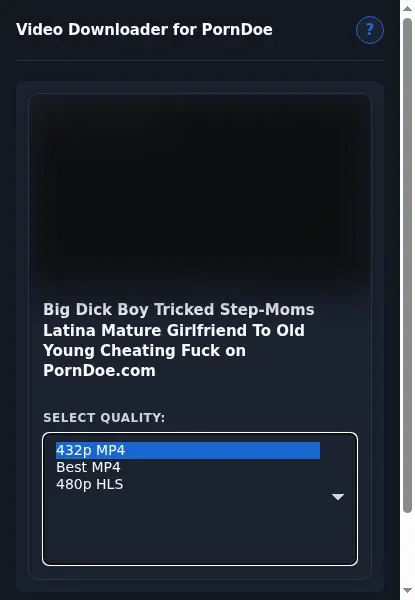 PornDoe Downloader format dropdown options