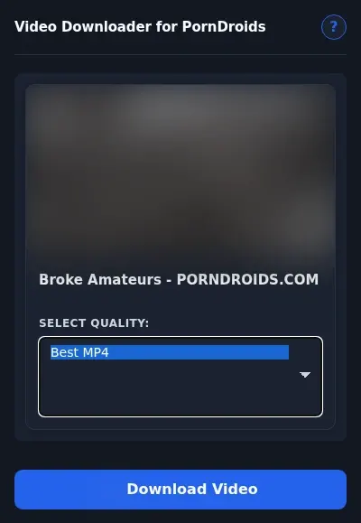 PornDroids Downloader format dropdown options