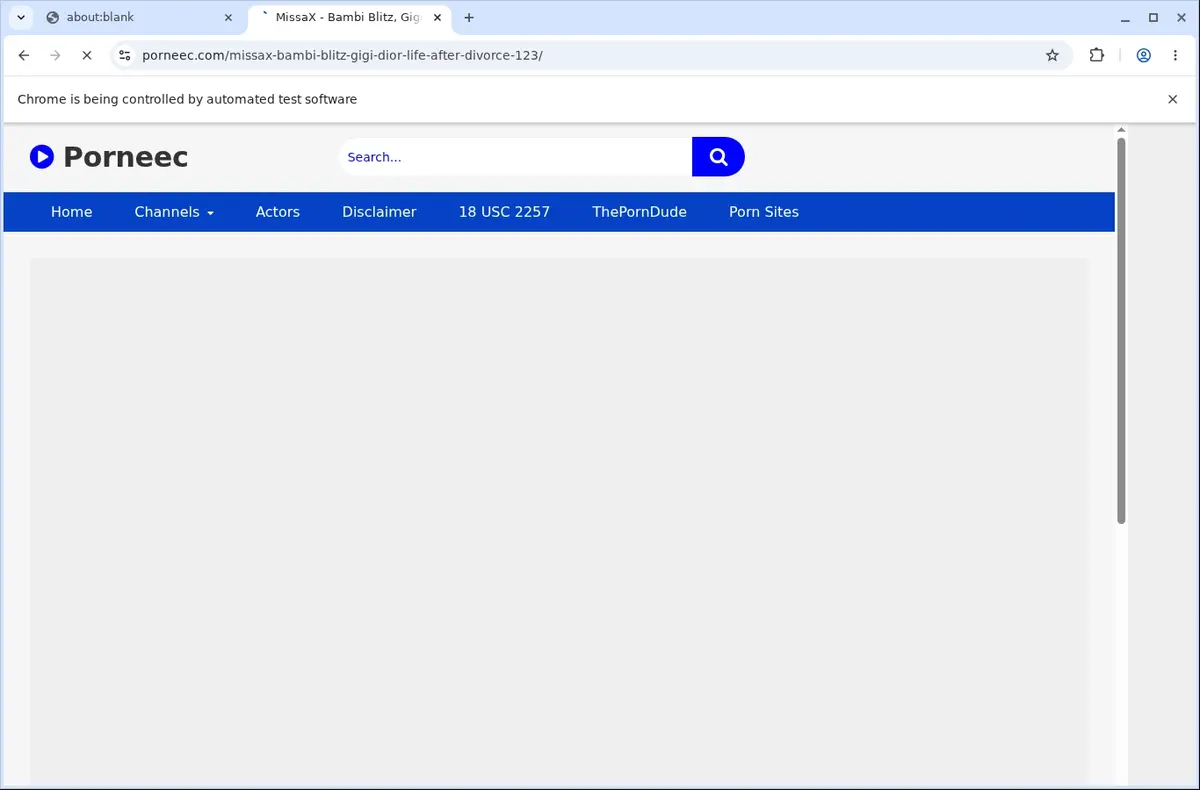 Porneec Downloader page open in the browser