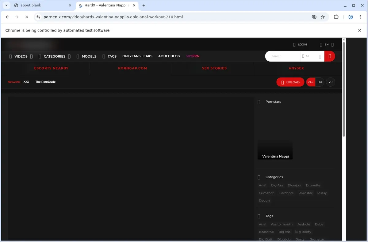 Pornenix Video Downloader page open in the browser