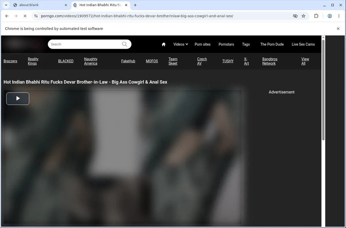 PornGo Downloader page open in the browser