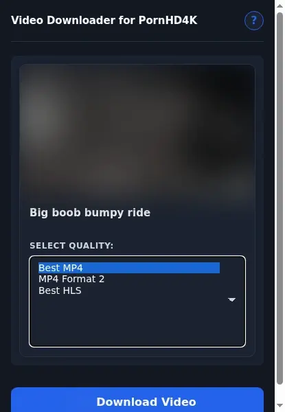 PornHD4K Video Downloader format dropdown options