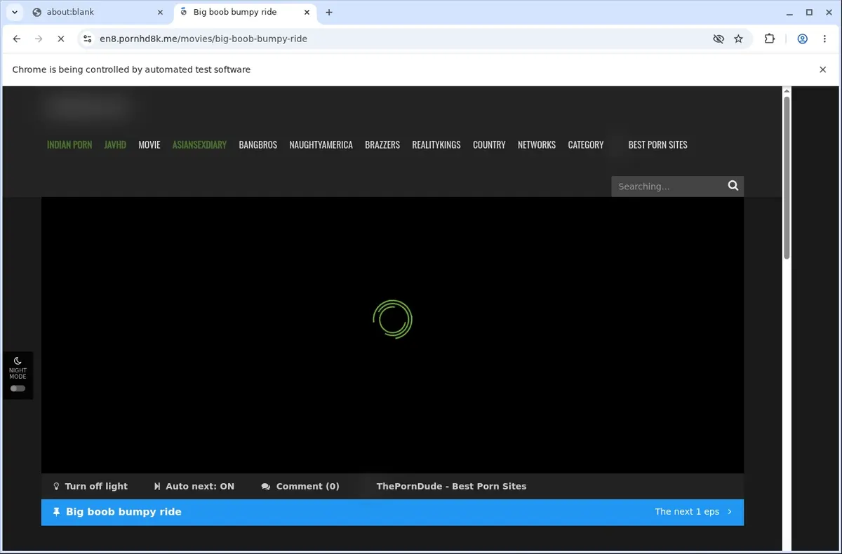 PornHD8k Downloader page open in the browser