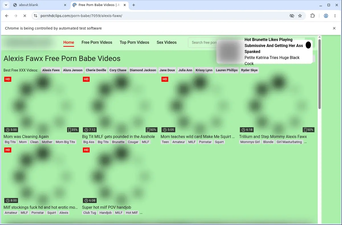 PornHDClips Video Downloader page open in the browser
