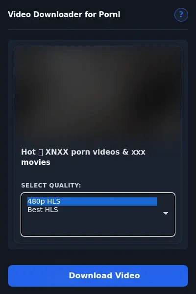 Pornl Video Downloader format dropdown options
