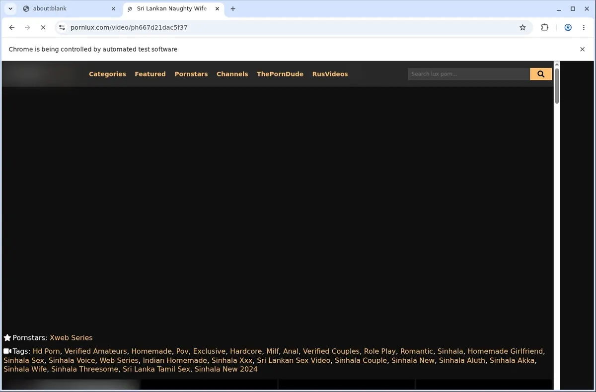 PornLux Video Downloader page open in the browser