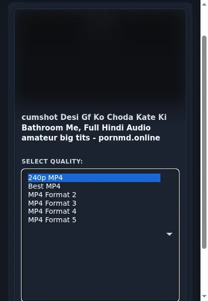 PornMD Downloader format dropdown options