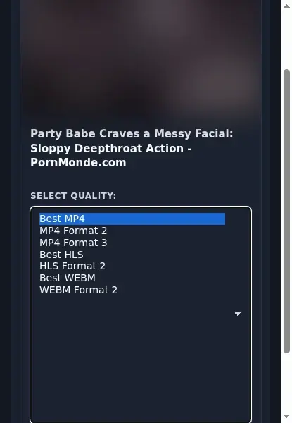 Pornmonde Video Downloader format dropdown options