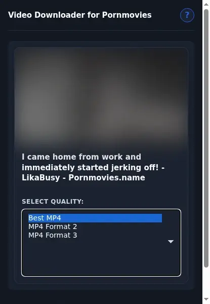 PornMovies Video Downloader format dropdown options
