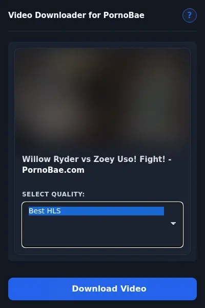 PornoBae Downloader format dropdown options