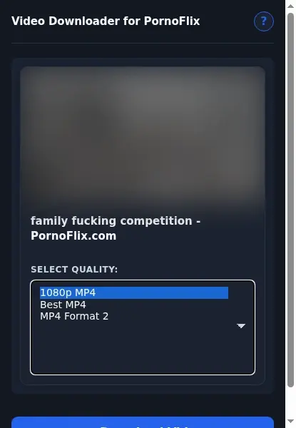 PornoFlix Downloader format dropdown options