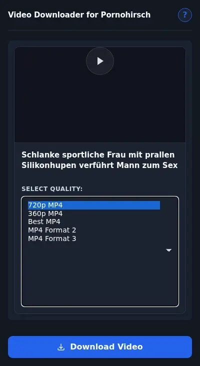 PornoHirsch Video Downloader format dropdown options