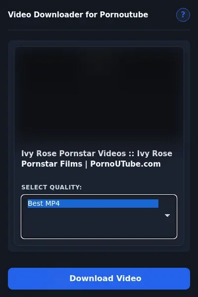 Pornotube Video Downloader format dropdown options