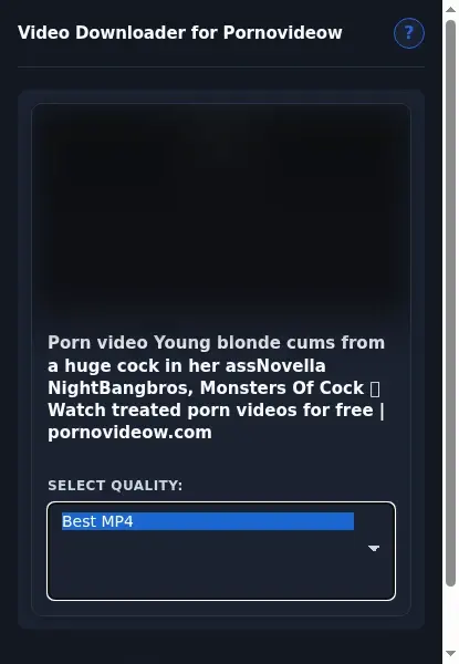 PornoVideow Downloader format dropdown options
