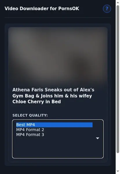 PornsOK Downloader format dropdown options