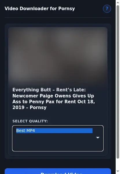Pornsy Downloader format dropdown options