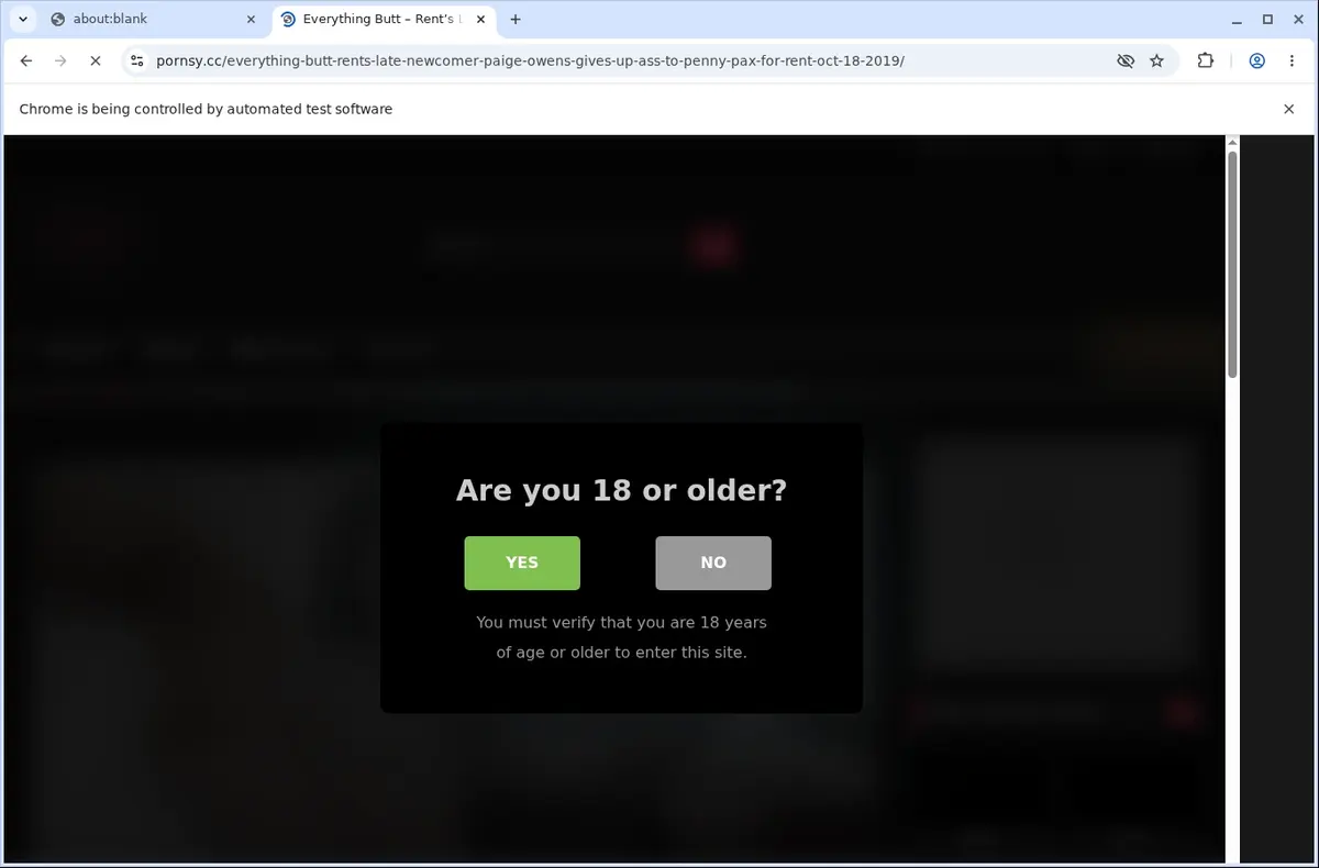Pornsy Downloader page open in the browser
