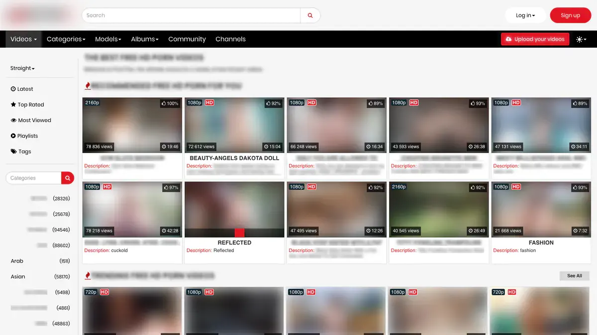 PornTrex Video Downloader page open in the browser