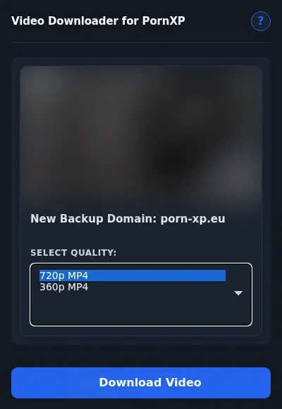 PornXP Downloader format dropdown options
