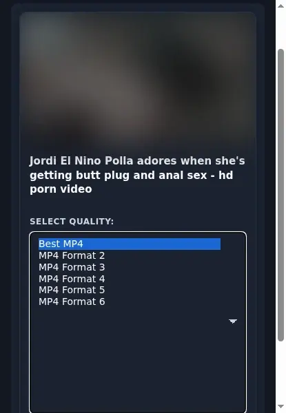 PornXpert Video Downloader format dropdown options