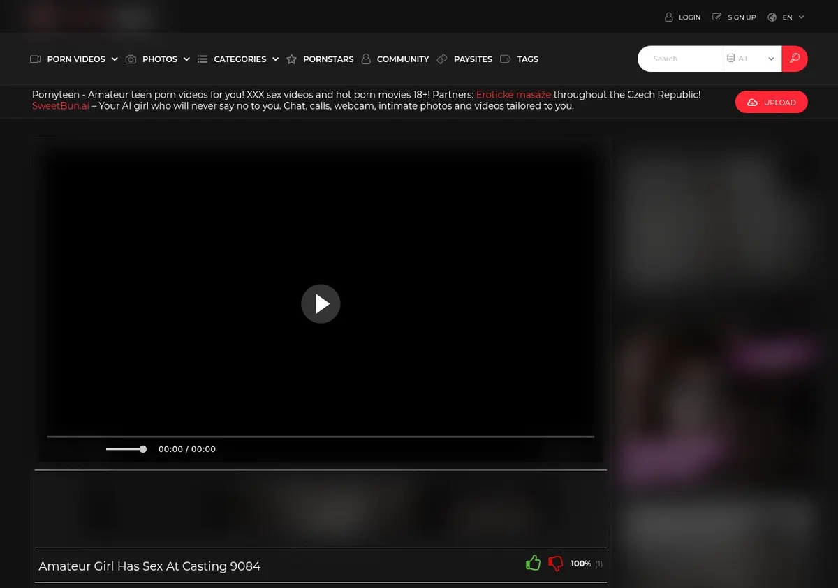 PornyTeen Video Downloader page open in the browser