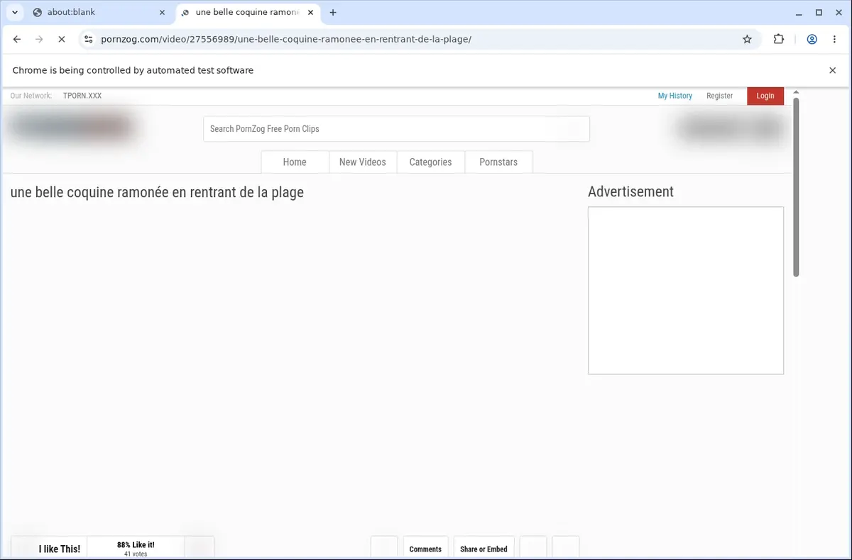 Pornzog Video Downloader page open in the browser