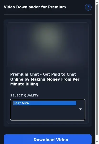Premium Video Downloader format dropdown options