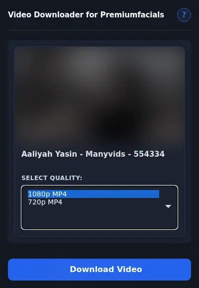 PremiumFacials Video Downloader format dropdown options