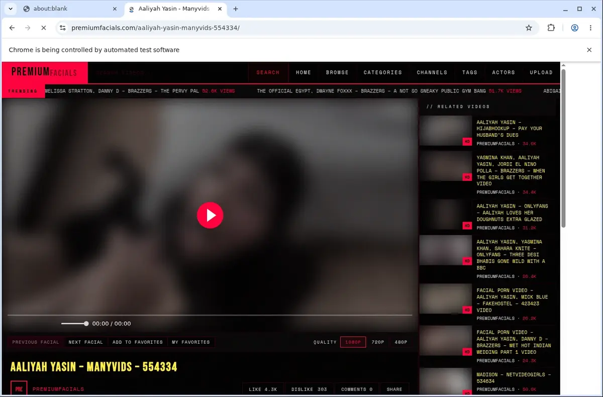 PremiumFacials Video Downloader page open in the browser