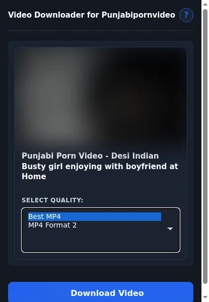 Punjabipornvideo Video Downloader format dropdown options