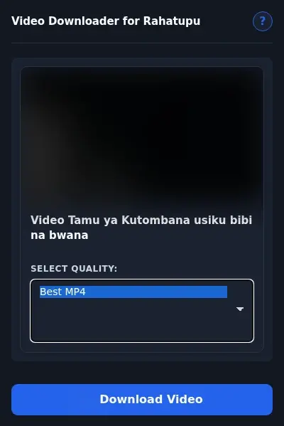 Rahatupu Video Downloader format dropdown options