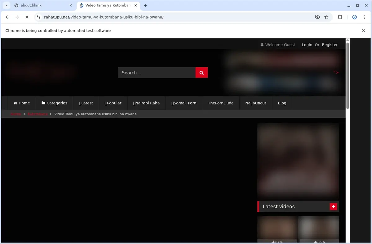 Rahatupu Video Downloader page open in the browser