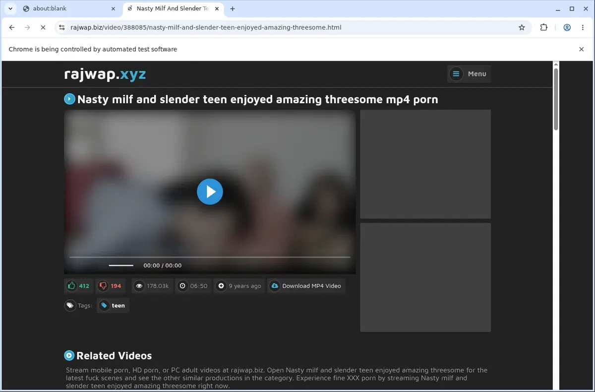 RajWap Downloader page open in the browser
