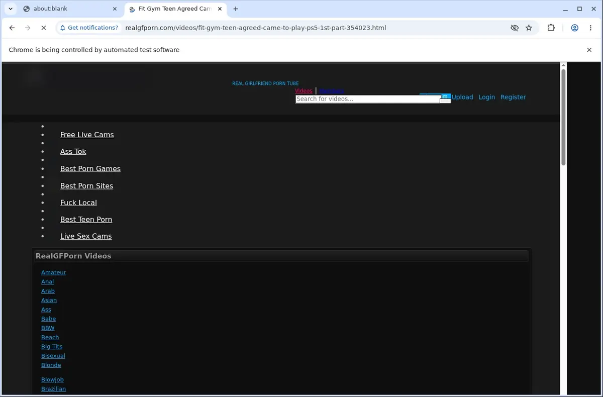 RealGFPorn Video Downloader page open in the browser