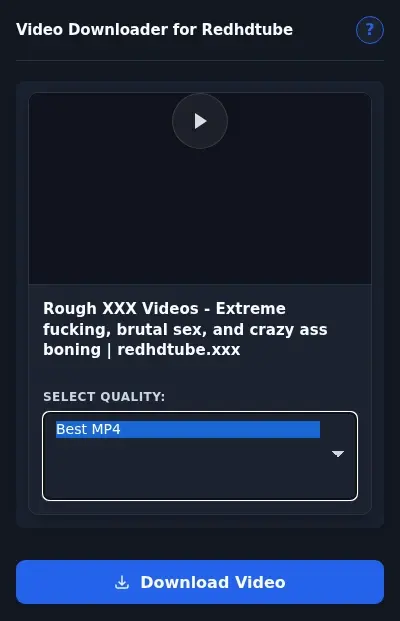 Redhdtube Downloader format dropdown options