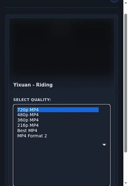 Rule34Video Video Downloader format dropdown options