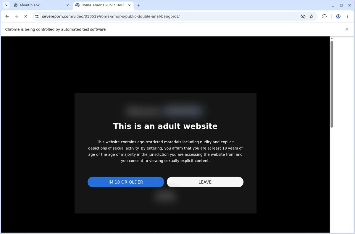 SeverePorn Downloader page open in the browser