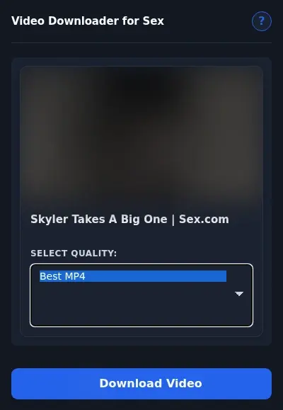 Sex.com Video Downloader format dropdown options