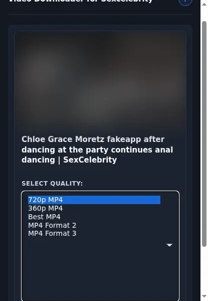 Sexcelebrity Downloader format dropdown options