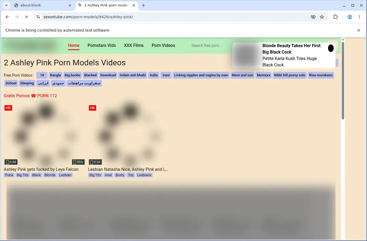 Sexoxtube Video Downloader page open in the browser