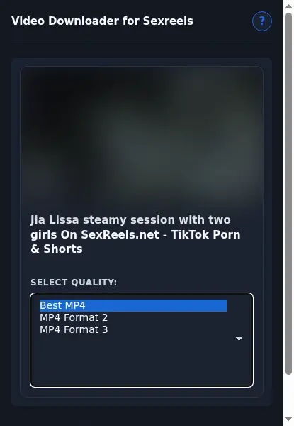 SexReels Video Downloader format dropdown options