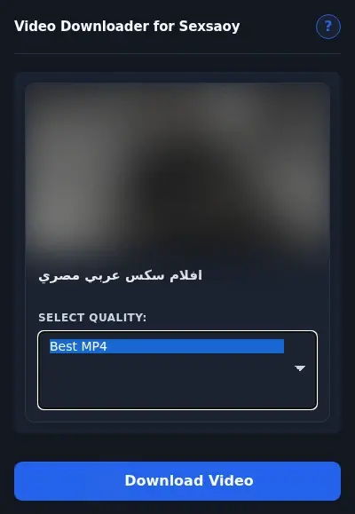 SexSaoy Video Downloader format dropdown options