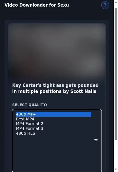 Sexu Downloader format dropdown options