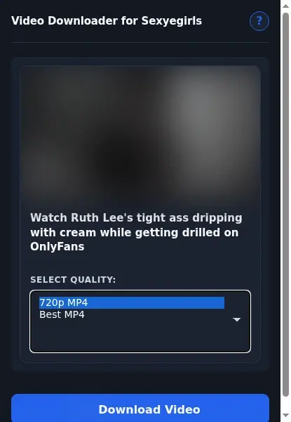 SexyEGirls Video Downloader format dropdown options