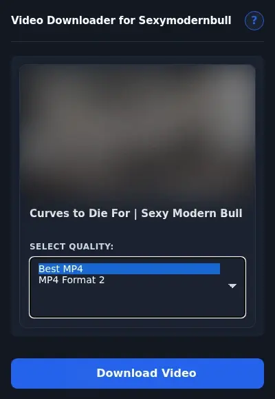 SexyModernBull Video Downloader format dropdown options
