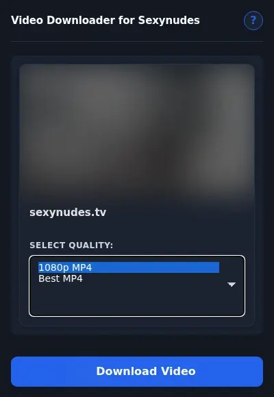 SexyNudes Video Downloader format dropdown options