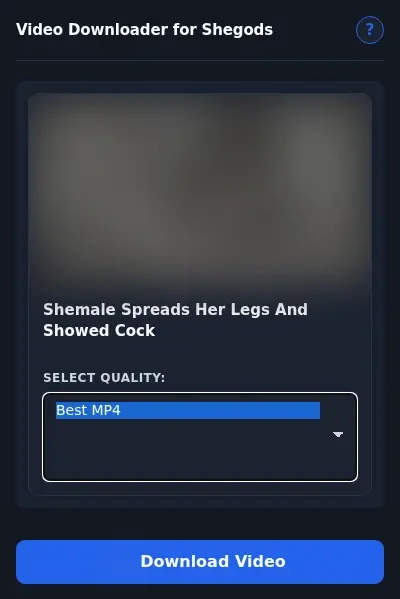 SheGods Video Downloader format dropdown options